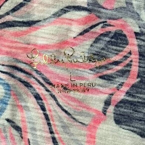 Lilly Pulitzer Gigi Tank Top Prosecco Pink Make a Splash V-Neck Women's Large - Picture 3 of 5